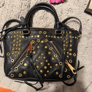 Rebecca Minkoff Black and Gold Studded Handbag